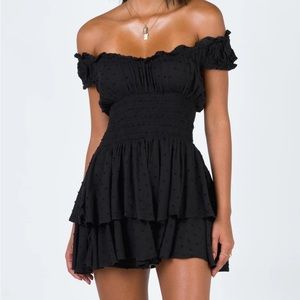Princess Polly THE LOVE GALORE ROMPER BLACK